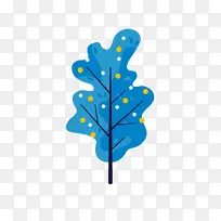 蓝色手绘树叶卡通-空若网 蓝色手绘树叶卡通-空若网