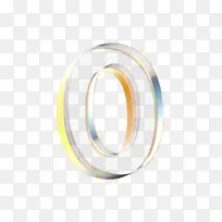 立体水晶透明金边数字0-空若网 立体水晶透明金边数字0-空若网