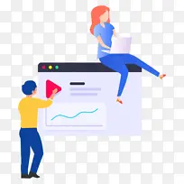 一男一女在展示数据办公-空若网 一男一女在展示数据办公-空若网