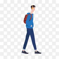 扁平化人物听歌走路-空若网 扁平化人物听歌走路-空若网