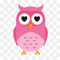 爱心眼睛粉色猫头鹰-空若网 爱心眼睛粉色猫头鹰-空若网
