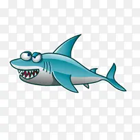 手绘卡通邪恶鲨鱼-空若网 手绘卡通邪恶鲨鱼-空若网