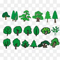 树卡通画矢量元素-空若网 树卡通画矢量元素-空若网