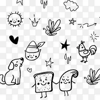 卡通动物线稿矢量-空若网 卡通动物线稿矢量-空若网