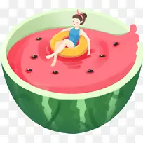 夏至卡通插画-空若网 夏至卡通插画-空若网