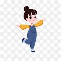 手绘卡通跳舞的小女孩-空若网 手绘卡通跳舞的小女孩-空若网