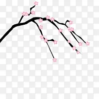 中国风树枝花瓣粉色花装饰画-空若网 中国风树枝花瓣粉色花装饰画-空若网