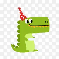 生日快乐绿色小恐龙-空若网 生日快乐绿色小恐龙-空若网