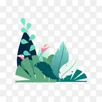 绿色植物卡通素材元素-空若网 绿色植物卡通素材元素-空若网