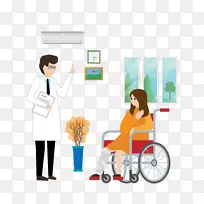 医院看病问诊医生建议轮椅腿伤女孩矢量-空若网 医院看病问诊医生建议轮椅腿伤女孩矢量-空若网