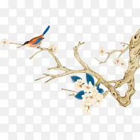 中国风喜鹊喜上眉梢小鸟树枝-空若网 中国风喜鹊喜上眉梢小鸟树枝-空若网