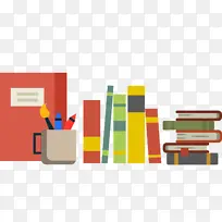 扁平化书籍文具矢量图-空若网 扁平化书籍文具矢量图-空若网