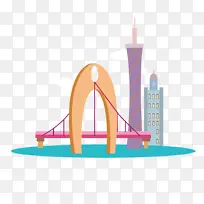 卡通广州地标建筑插画-空若网 卡通广州地标建筑插画-空若网