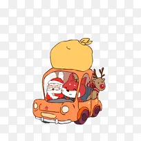 小狐狸开车圣诞节卡通形象-空若网 小狐狸开车圣诞节卡通形象-空若网