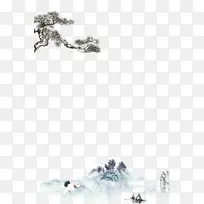 古风山仙鹤树枝船-空若网 古风山仙鹤树枝船-空若网