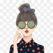 卡通女生手绘插画-空若网 卡通女生手绘插画-空若网