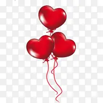 三个红色爱心气球-空若网 三个红色爱心气球-空若网