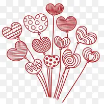 红色爱心手绘气球-空若网 红色爱心手绘气球-空若网