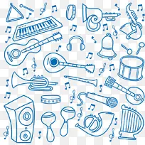 卡通手绘矢量乐器素材-空若网 卡通手绘矢量乐器素材-空若网