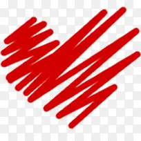 红色涂鸦爱心-空若网 红色涂鸦爱心-空若网