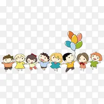 卡通小孩手牵手-空若网 卡通小孩手牵手-空若网