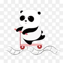 卡通手绘小熊猫滑板可爱-空若网 卡通手绘小熊猫滑板可爱-空若网