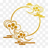 金色圆形祥云元素-空若网 金色圆形祥云元素-空若网