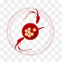 元宵金鱼插画-空若网 元宵金鱼插画-空若网