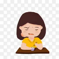 手绘卡通牙疼插画-空若网 手绘卡通牙疼插画-空若网