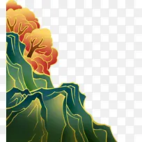 中国风山坡树-空若网 中国风山坡树-空若网