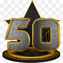 创意黑金3D数字50-空若网 创意黑金3D数字50-空若网