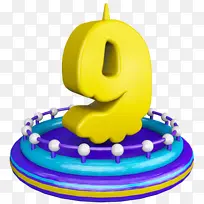 创意3D蜡烛数字9-空若网 创意3D蜡烛数字9-空若网
