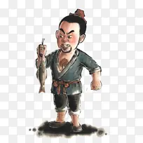 手绘卡通水浒英雄阮小二-空若网 手绘卡通水浒英雄阮小二-空若网