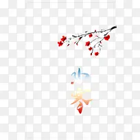 小寒梅花树枝装饰元素图-空若网 小寒梅花树枝装饰元素图-空若网
