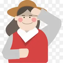 扁平化UI人物农民擦汗-空若网 扁平化UI人物农民擦汗-空若网