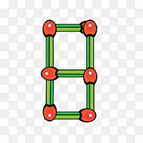 绿色火柴棒数字八-空若网 绿色火柴棒数字八-空若网