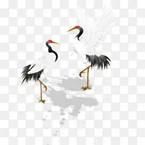 古风仙鹤免扣插画-空若网 古风仙鹤免扣插画-空若网