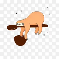 卡通树懒可爱慵懒手绘-空若网 卡通树懒可爱慵懒手绘-空若网