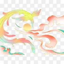 国潮凤凰装饰插画-空若网 国潮凤凰装饰插画-空若网