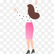 扁平化人物女性举手-空若网 扁平化人物女性举手-空若网