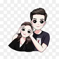 卡通手绘情侣两人-空若网 卡通手绘情侣两人-空若网