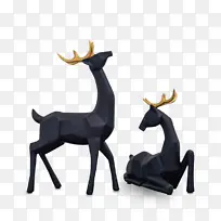 摆件 爱情鹿 文艺家居 装饰 黑色-空若网 摆件 爱情鹿 文艺家居 装饰 黑色-空若网