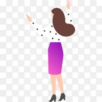 扁平化UI人物庆祝背影-空若网 扁平化UI人物庆祝背影-空若网