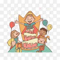手绘卡通生日祝贺小朋友-空若网 手绘卡通生日祝贺小朋友-空若网