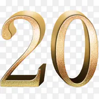 金色立体字数字20-空若网 金色立体字数字20-空若网
