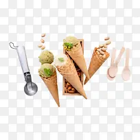 冰激凌食物场景开心果勺子-空若网 冰激凌食物场景开心果勺子-空若网
