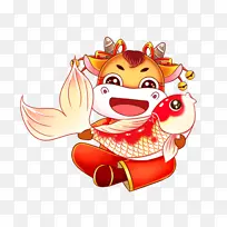 牛年元素插画牛-空若网 牛年元素插画牛-空若网