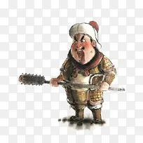 手绘卡通水浒英雄秦明-空若网 手绘卡通水浒英雄秦明-空若网