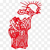 春节元素 新年 传统文化财神 剪纸-空若网 春节元素 新年 传统文化财神 剪纸-空若网