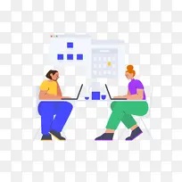 扁平插画人物办公-空若网 扁平插画人物办公-空若网